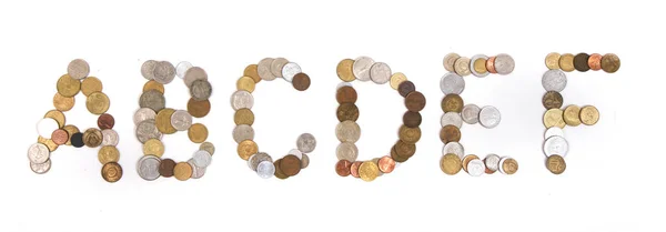 Alfabeto dalle vecchie monete europee — Foto Stock