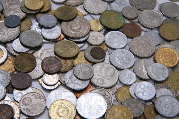Europeu moedas velhas fundo dinheiro — Fotografia de Stock