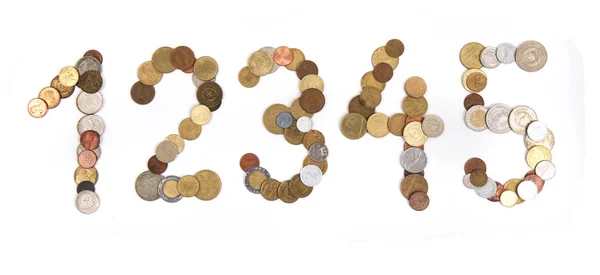 Alphabet from old european coins — Stock Photo, Image