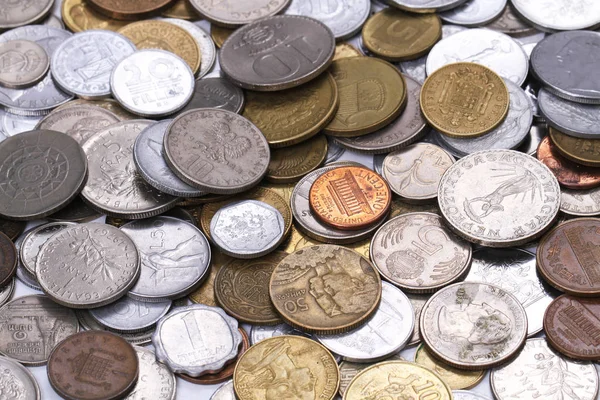 European old coins money background — Stock Photo, Image
