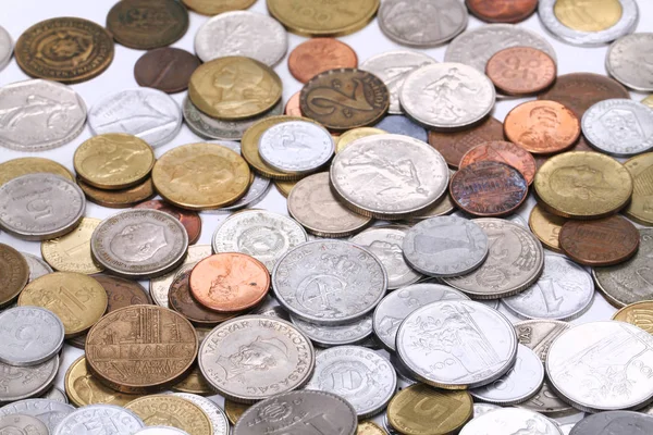 Evropská staré mince peníze pozadí — Stock fotografie