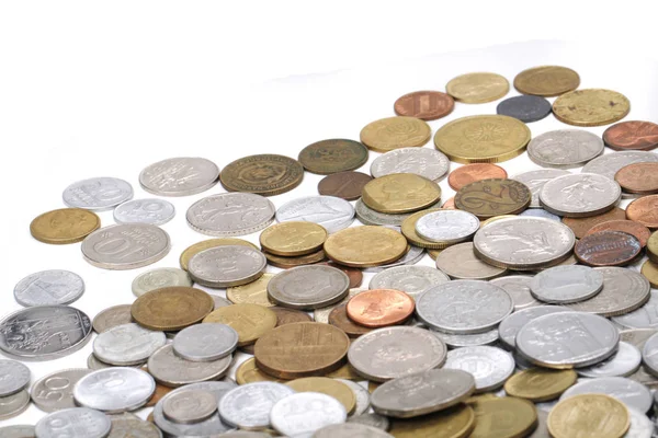 Európai régi érmék pénzt háttér — Stock Fotó