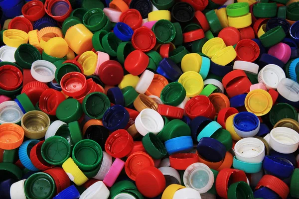 Color plastic caps texture — Stock Photo, Image