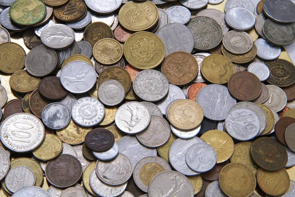 Avrupa eski sikke para arka plan — Stok fotoğraf