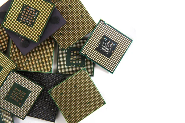 Microprocessadores de computador isolados — Fotografia de Stock