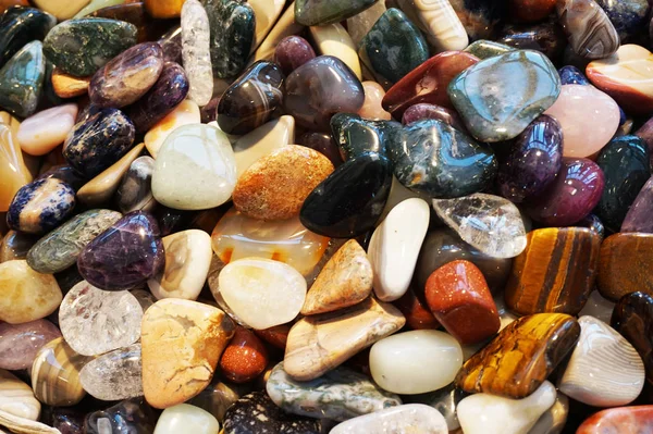 Colección de gemas minerales diferentes como fondo agradable — Foto de Stock