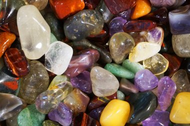 güzel arka plan olarak farklı mineral mücevher koleksiyonu