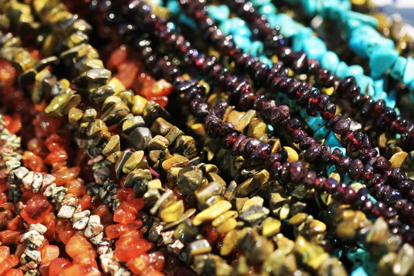Natürliche Mineralien Halskette Textur — Stockfoto