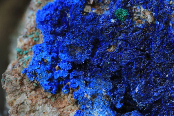 Blauwe azurite minerale textuur — Stockfoto