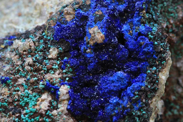 Blaue Azurit-Mineraltextur — Stockfoto
