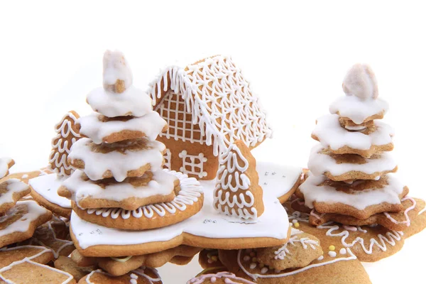 Christmas gingerbread house isolated — Stock Photo, Image