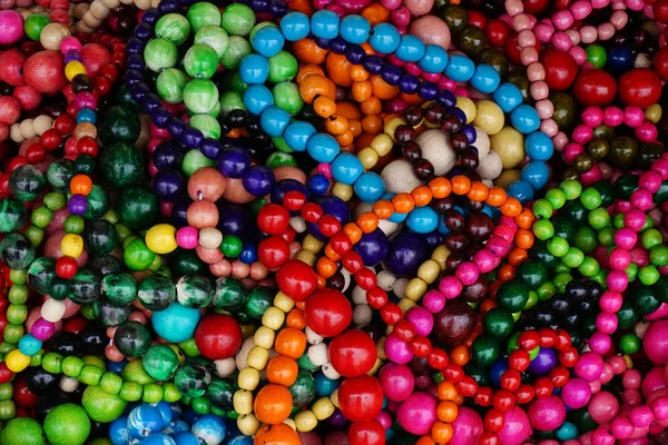 Perles de couleur en bois texture — Photo