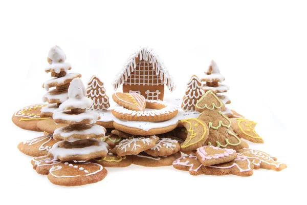 Christmas ginger bread christmas house isolated — Stock Photo, Image