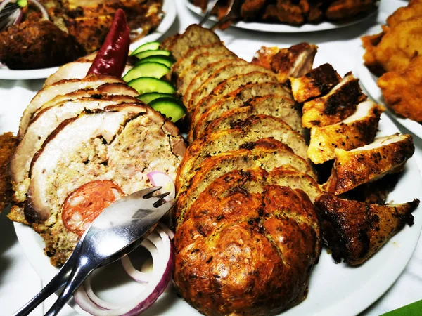 Tsjechisch gebakken forcemeat als gastronomisch voedsel — Stockfoto