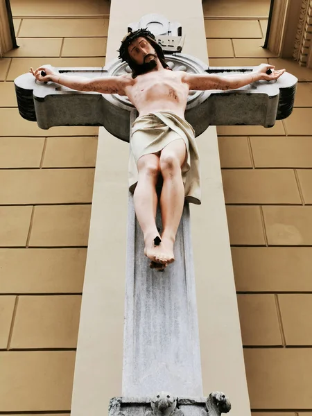 Old catholic crucifix — Stockfoto
