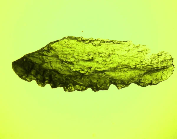 Czech Moldavite Isolé Sur Fond Blanc — Photo