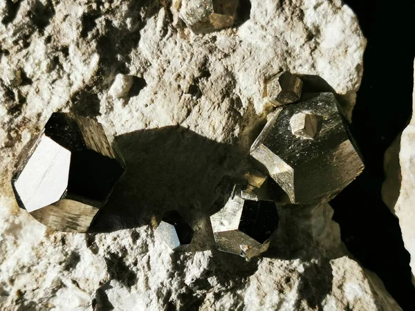 Pyrit Metall Mineralstruktur Als Sehr Schöner Hintergrund — Stockfoto