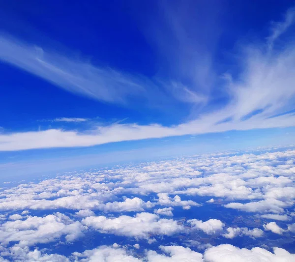 Chmury Niebo Samolotu Jako Bardzo Ładne Tło — Zdjęcie stockowe