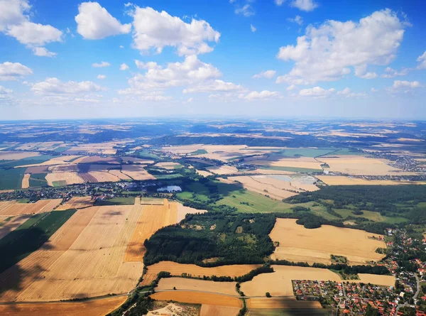 Tjeckiska Republiken Från Himlen Som Trevligt Landskap — Stockfoto