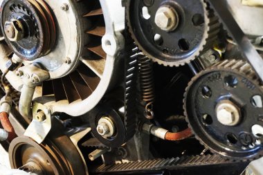 Eski araba motor dokusu güzel bir teknoloji arka planıdır