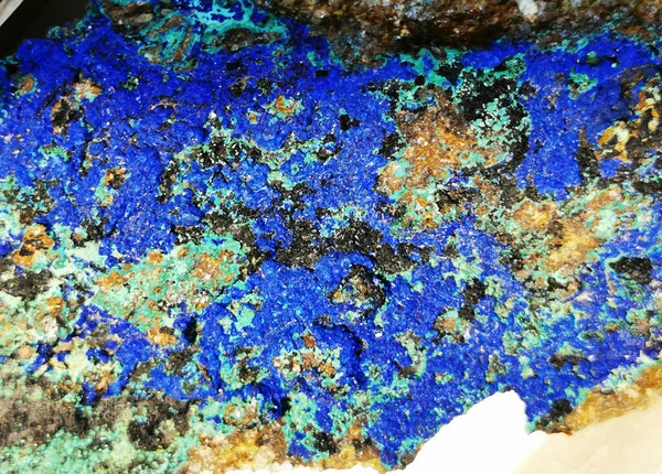 Textura Mineral Azul Azurita Como Fondo Natural —  Fotos de Stock