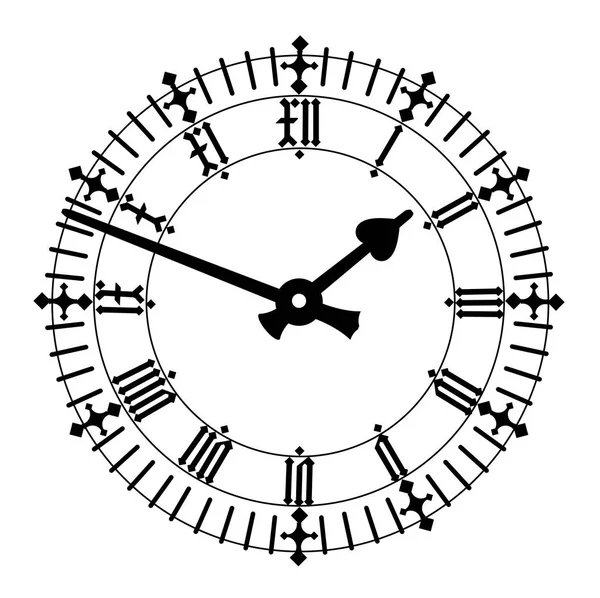 Elegante reloj numeral romano — Archivo Imágenes Vectoriales