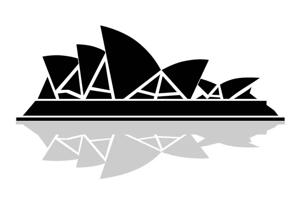 Stilvolles schwarz-weißes sydney opera house — Stockvektor