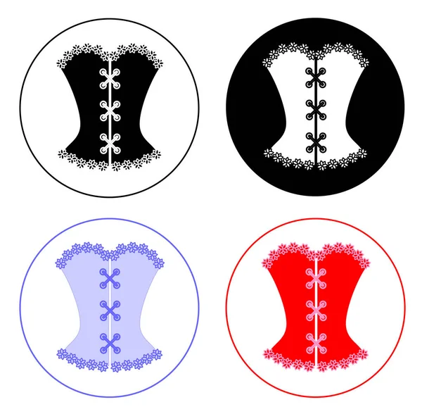 Icona corsetto su sfondo bianco — Vettoriale Stock