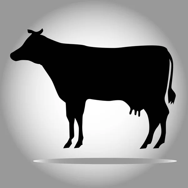 Black cow silluete — Stock Vector