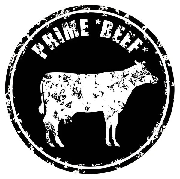 Prime Beef Butcher Shop Stamp — Stock Vector