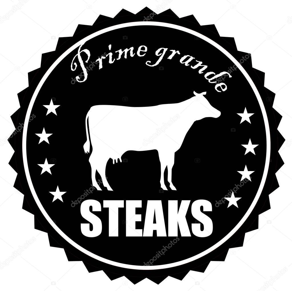 Vintage style prime steaks stamp vector eps 10
