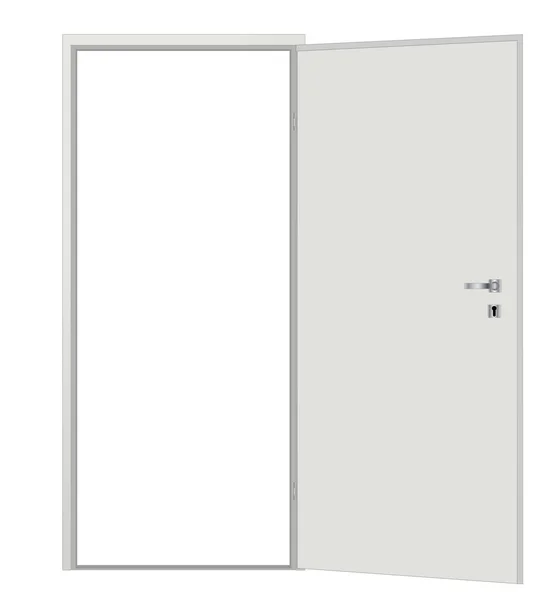 Fehér üres nyitott ajtó — Stock Vector