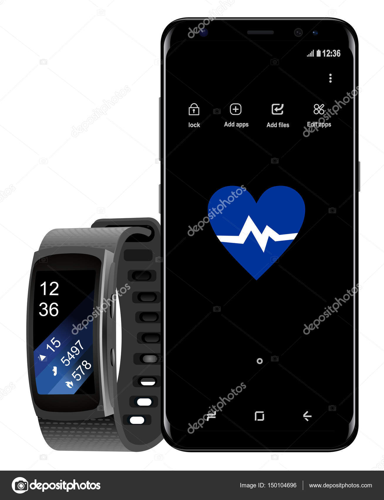 mobile phone with smartwatch