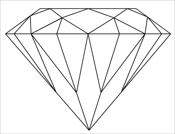 Ícone de diamante ou símbolo — Vetor de Stock