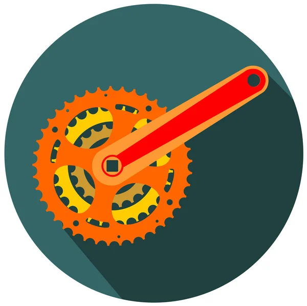 Fietswerk, metalen tandwiel — Stockvector