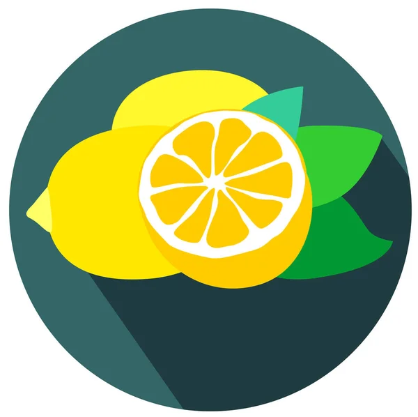 Limões frescos com folhas —  Vetores de Stock