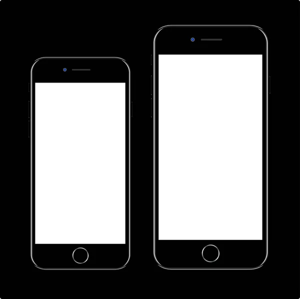 Tout nouveau téléphone portable réaliste smartphone noir dans Apple iPhone 7 — Image vectorielle