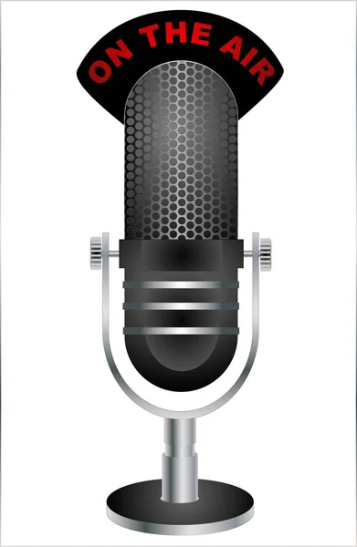 "Sur les ondes "Microphone — Image vectorielle