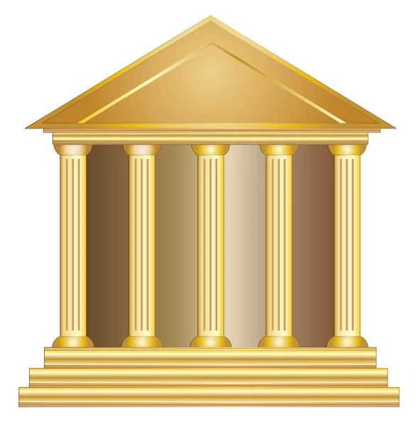 Oszlopok ókori görög történelmi épület arany — Stock Vector
