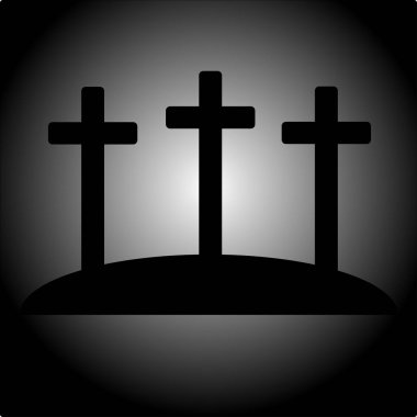 Üç haç ile basit calvary simgesi