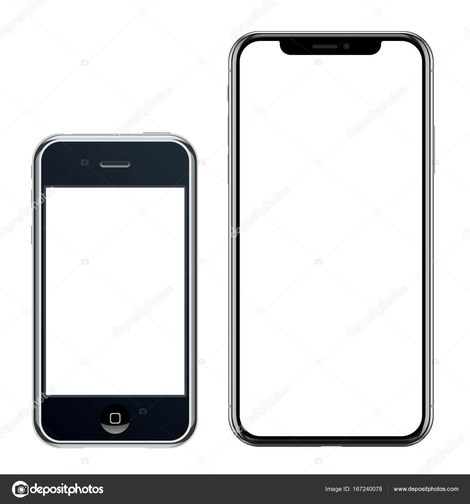 Black Smartphone In Apple Iphone And Iphone X Vector Image By C Leonardo255 Vector Stock