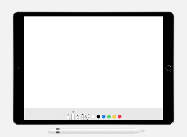 Tablette d'affaires IPad Pro 10,5 style avec crayon — Image vectorielle