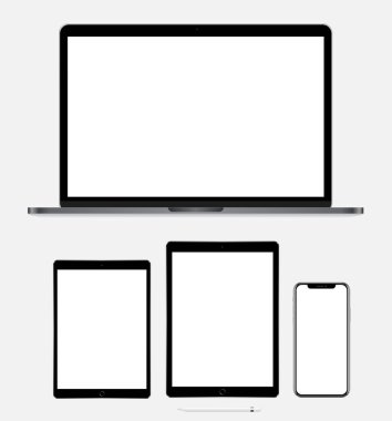 Modern dizüstü, mobil tablet ve kalem