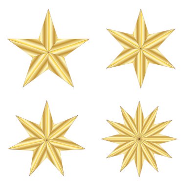 Beyaz arkaplanda altın yıldızlar