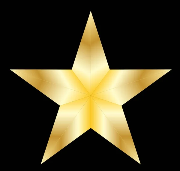 Golden star on black — Stock Vector