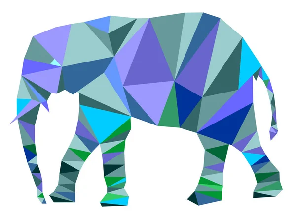 Ilustração geométrica do elefante — Vetor de Stock