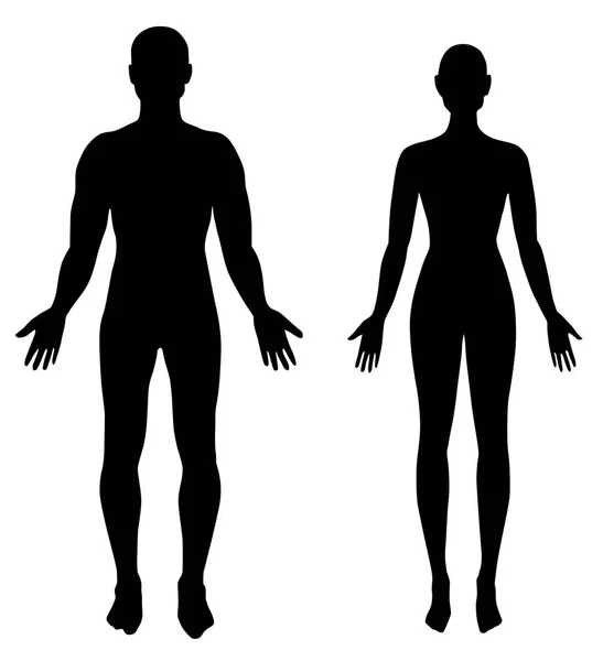 Silhouettes d'homme et de femme — Image vectorielle