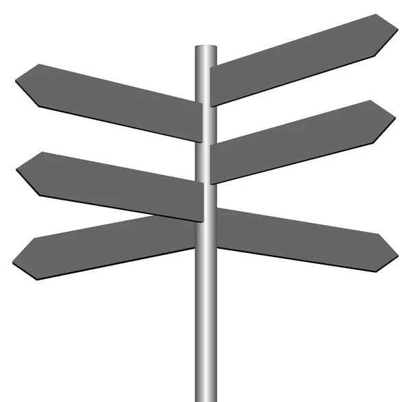 白いベクトル Eps の概念のための金属の空道路標識 — ストックベクタ