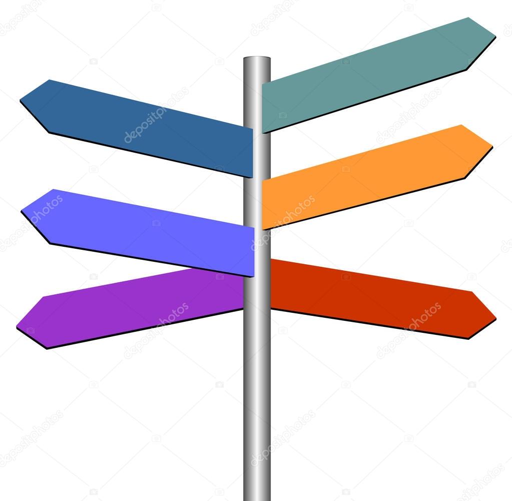 colorful empty road sign to present business concept vector eps 10