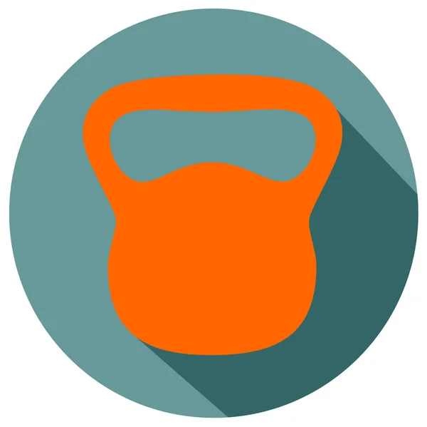 Icono Diseño Plano Kettlebell Equipo Para Fitness Inventario Deportivo Vector — Vector de stock